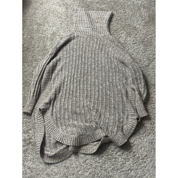 Express Sweaters - Express Womens Marled Tan Ribbed Turtleneck Sweater Size Small Relaxed Fit